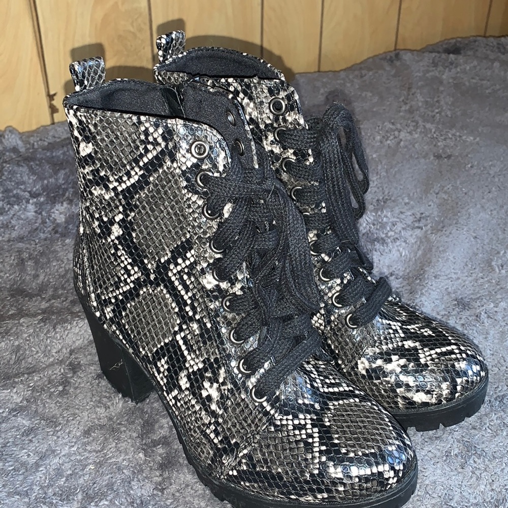 Ankle boots (not real snake skin)